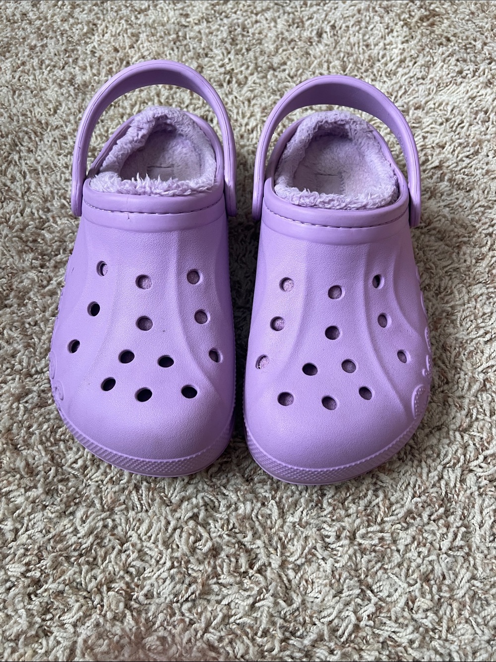 CROCS Plush-Lined Clogs in Light Purple